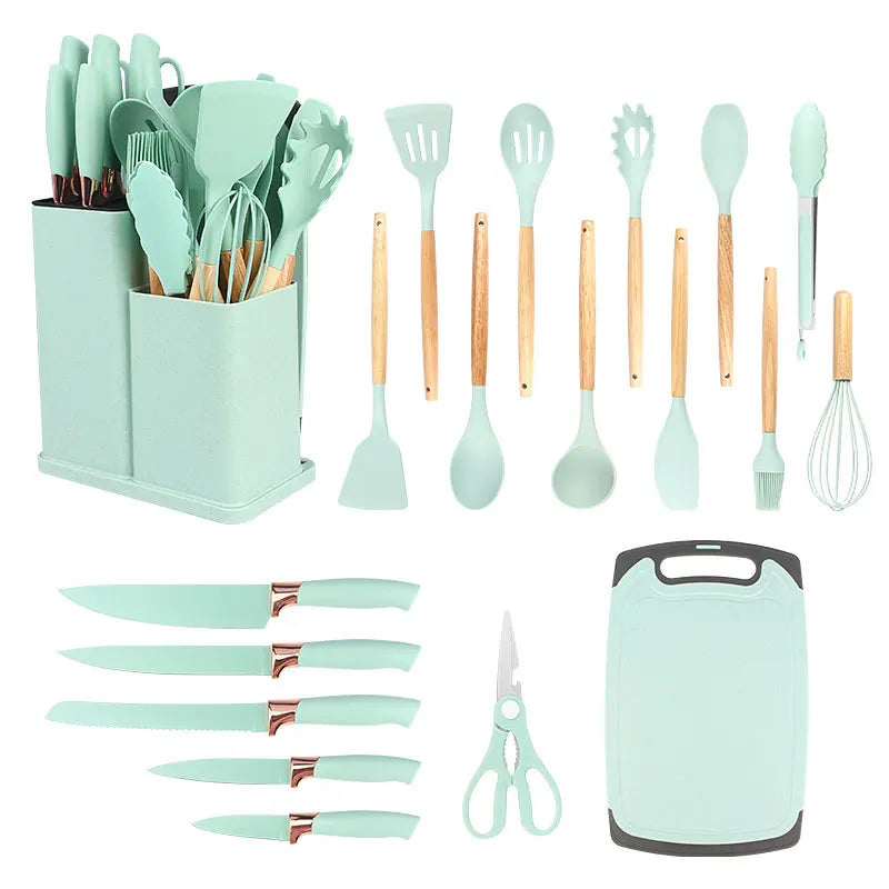 Kit Completo de Utensílios de Cozinha com 19 Peças – Conjunto Essencial para Todos os Chefs