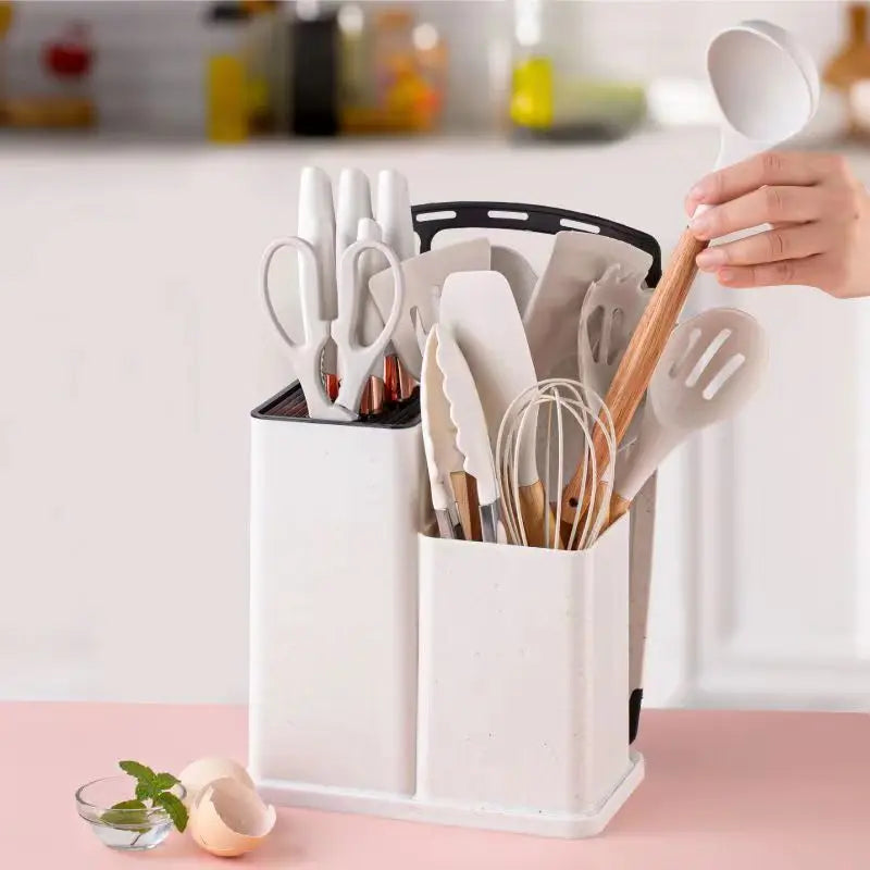 Kit Completo de Utensílios de Cozinha com 19 Peças – Conjunto Essencial para Todos os Chefs