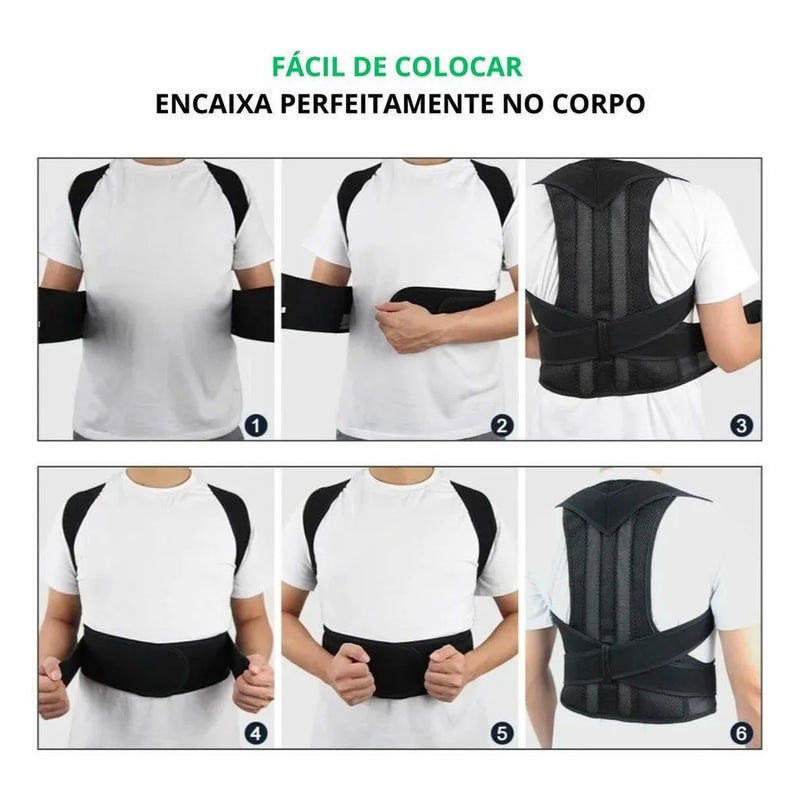 Belt Vest Unisex – Corretor de Postura Reforçado com Suporte para Coluna Lombar