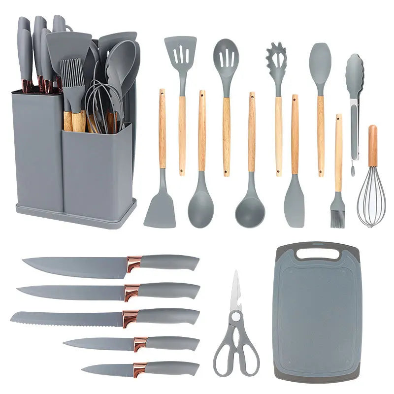 Kit Completo de Utensílios de Cozinha com 19 Peças – Conjunto Essencial para Todos os Chefs