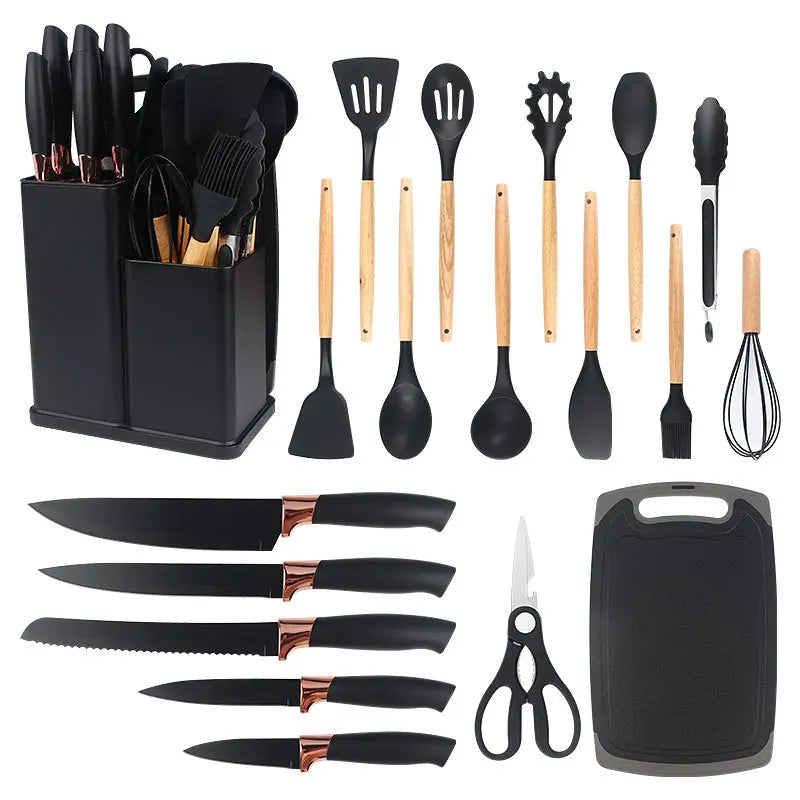 Kit Completo de Utensílios de Cozinha com 19 Peças – Conjunto Essencial para Todos os Chefs