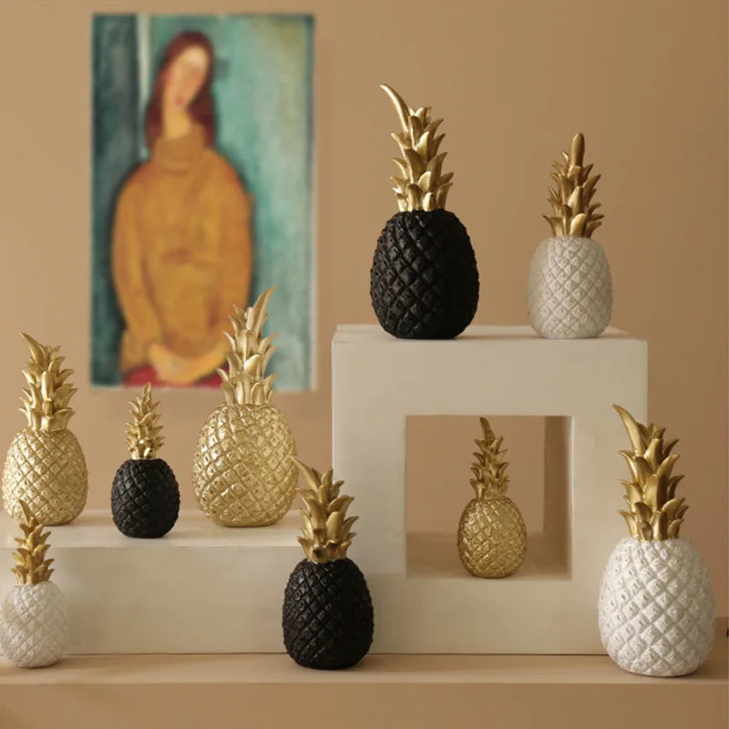 Gold Pineapple Craft Decoração, Criativo Abacaxi de Frutas Nórdicas, Forma Ananas, Modelo de Home Living Room Porch, Decoração Desktop do Quarto