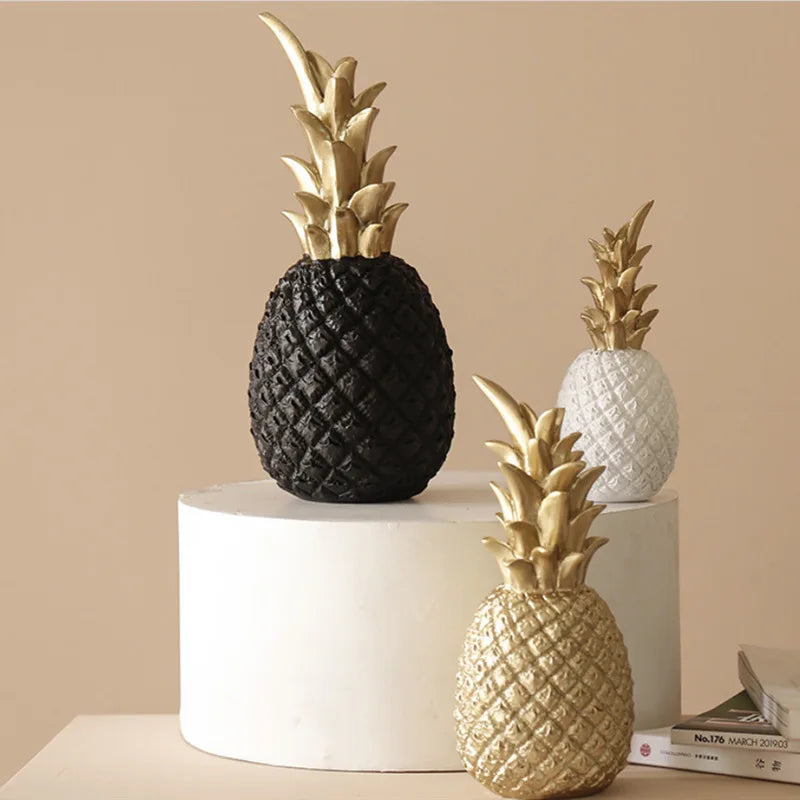 Gold Pineapple Craft Decoração, Criativo Abacaxi de Frutas Nórdicas, Forma Ananas, Modelo de Home Living Room Porch, Decoração Desktop do Quarto