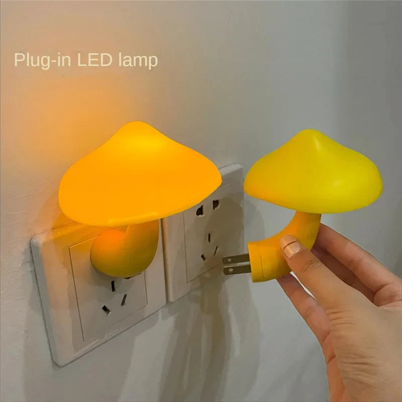 Quarto led night light cogumelo parede sensor automático lâmpada branco quente sensor de controle de luz quarto luz decoração para casa