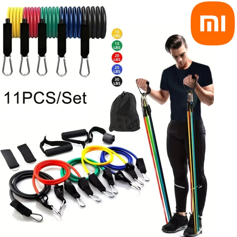 Kit de Elásticos de Resistência Xiaomi 11 Peças – Treine em Qualquer Lugar!