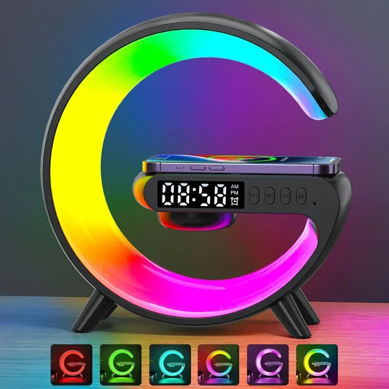 Luminária Inteligente com Função de Despertar, RGB e Alto-Falante Wireless