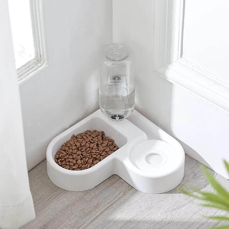 Bebedouro automático de água para animais de estimação, Alimentador duplo, Tigelas de aço inoxidável, Design para cães e gatos